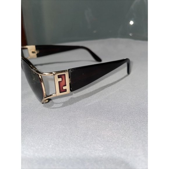 Fendi Italy Vintage 80s Oval Gold Logo Frame Eyeglasses Sunglasses With Case main image 8